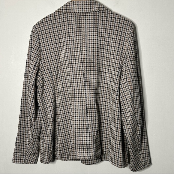 NWT Lands' End Women's Jersey Single Button Blazer Houndstooth Brown Size XL - Picture 7 of 10